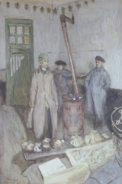 Ondervraging van een Duitse gevangene door een Franse officier, 1917 door Edouard Vuillard
