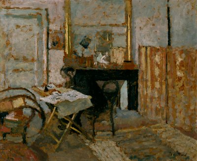 K.X. Roussel Leest, ca 1904 (olieverf op karton) door Edouard Vuillard