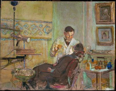 Dokter Georges Viau in zijn tandartspraktijk, behandelt Annette Roussel (olieverf op doek) door Edouard Vuillard