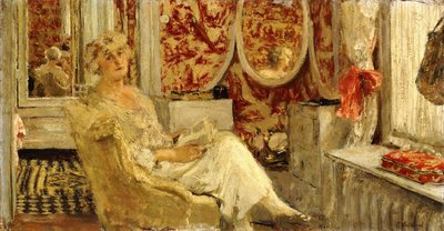 Lucy Hessel in het boudoir op het Cezanne-eigendom, Vaucresson, 1924 door Edouard Vuillard