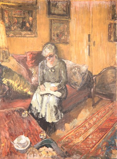 Madame Hessel in de Boudoir, Rue de Naples, c.1935 door Edouard Vuillard