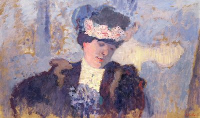 Madame Hessel met een hoed versierd met bloemen door Edouard Vuillard