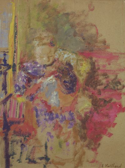 Madame Vuillard aan het naaien, ca. 1905 door Edouard Vuillard
