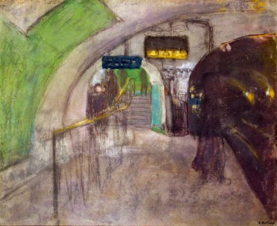 Metrostation Uitzicht op de perrons in de ondergrondse, 20e eeuw door Edouard Vuillard