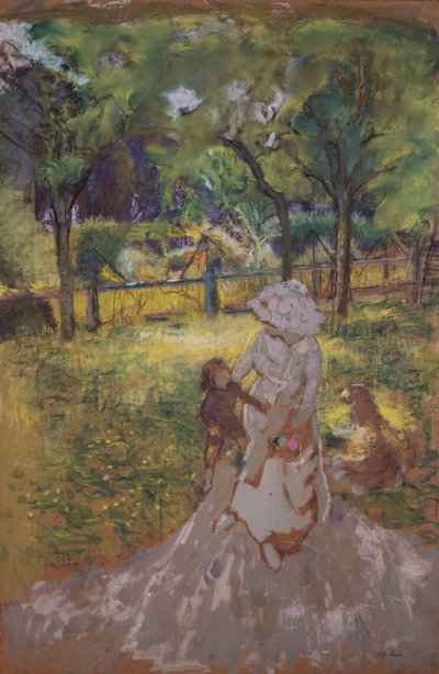 Moeder en kind in de tuin door Edouard Vuillard