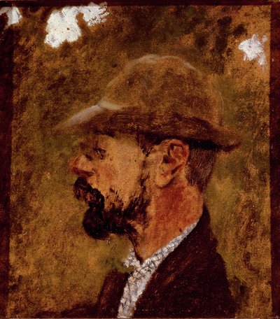 Portret van de schilder Henri de Toulouse Lautrec in profiel door Edouard Vuillard