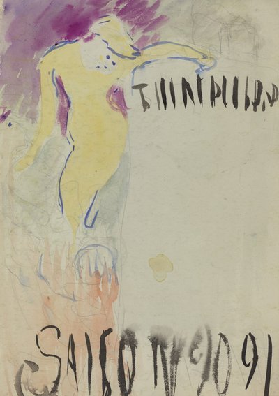 Programmaontwerp voor het Théâtre Libre [verso] door Edouard Vuillard