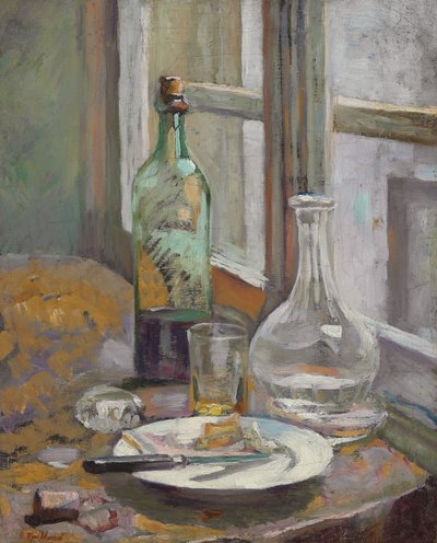Stilleven met fles en kruik, c.1889-1890 door Edouard Vuillard
