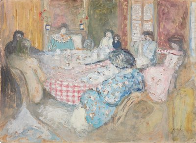 Het geruite tafelkleed door Edouard Vuillard