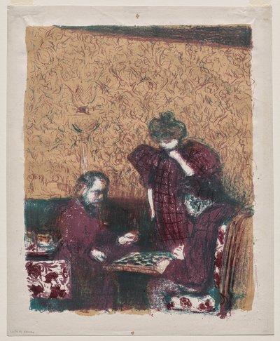 Het Dambordspel door Edouard Vuillard
