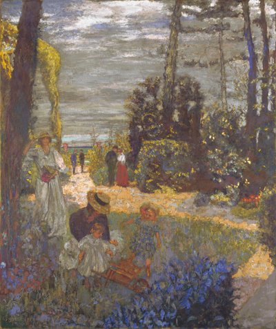 Het terras in Vasouy, de tuin, 1901 door Edouard Vuillard