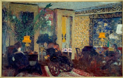 De woonkamer met drie lampen St. Florentine door Edouard Vuillard