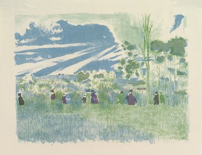 À Travers Champs (Over de Velden), uit de serie Landschappen en Interieurs. door Edouard Vuillard