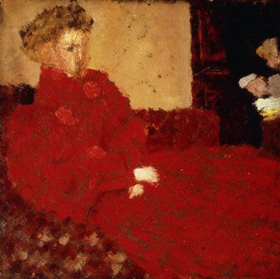 Vrouw in Rood, Zittend, ca. 1892 door Edouard Vuillard