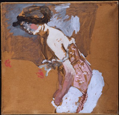 Vrouw in een rood korset door Edouard Vuillard