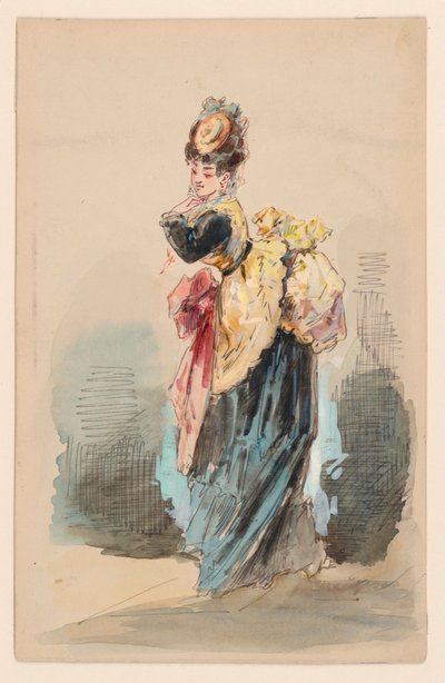 Een dame aan het wandelen door Edouard de Beaumont