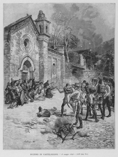 Bloedbad van Castelnuovo door Edouardo Matania