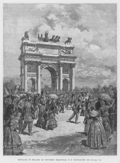 Entrata In Milano Di Vittorio Emanuele II E Napoleone III door Edouardo Matania