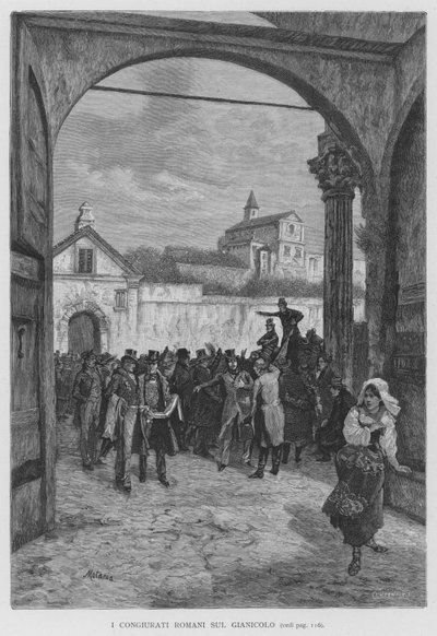 I Congiurati Romani Sul Gianicolo door Edouardo Matania