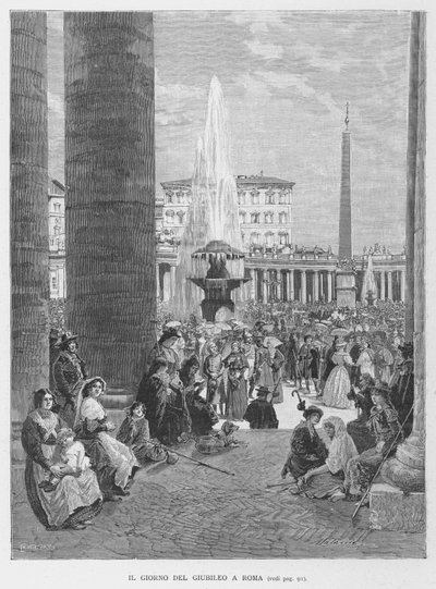 Il Giorno Del Giubileo A Roma door Edouardo Matania