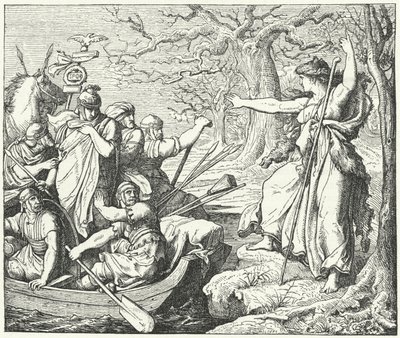 De Romeinse generaal Nero Claudius Drusus aan de rivier de Elbe, 9 v.Chr. door Eduard Bendemann