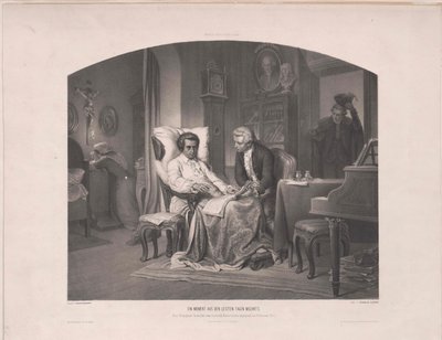 Mozarts dood door Eduard Friedrich Leybold