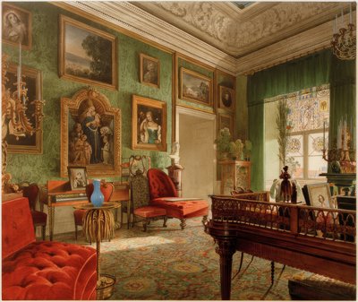De groene kamer in het Berlijnse kasteel door Eduard Gärtner