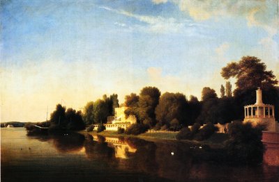 De oever van het Glienicker Park door Eduard Gaertner