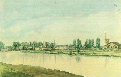 Duits: De Borsig-fabrieken in Moabit door Eduard Gaertner