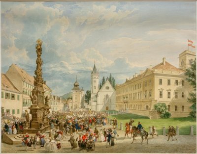 Europa / Bondgenootschappolitiek / Monarchenbijeenkomst in Teplitz / Teplice, september 1835 (Bijeenkomst van Keizer Ferdinand I) door Eduard Gurk