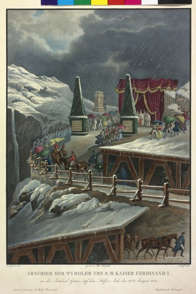 Afscheid van de Tirolers van keizer Ferdinand I op 22 augustus 1838 door Eduard Gurk