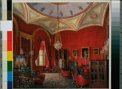 Interieurs van het Winterpaleis: De studeerkamer van keizerin Alexandra Fjodorovna (midden 19e eeuw) door Eduard Hau