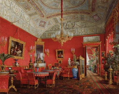 Interieurs van het Winterpaleis. De Grote Salon van Keizerin Alexandra Fjodorovna, 1858 door Eduard Hau