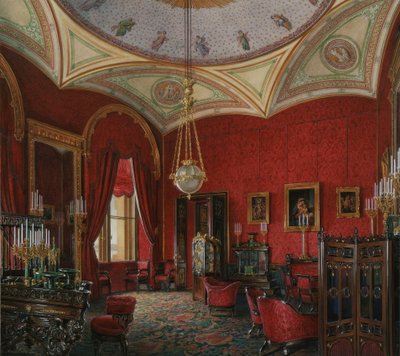 Interieurs van het Winterpaleis. De studeerkamer van keizerin Alexandra Fjodorovna, midden 19e eeuw door Eduard Hau