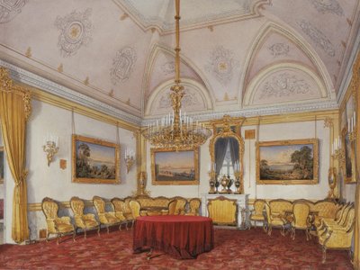 Interieurs van het Winterpaleis. Het Derde Gereserveerde Appartement. De Tekenzaal door Eduard Hau