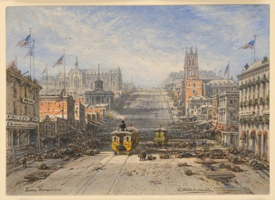 Straat in San Francisco door Eduard Hildebrandt
