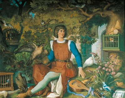Portret van Walther von der Vogelweide, uit de Tannhauser Saga door Eduard Ille