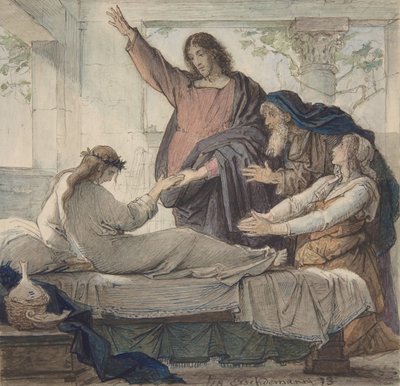 De Opwekking van de Dochter van Jairus door Eduard Julius Friedrich Bendemann