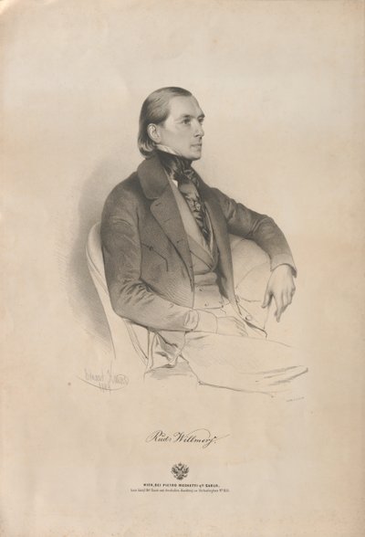 Portret van pianist en componist Rudolf Heinrich Willmers door Eduard Kaiser