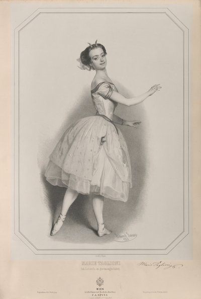 Portret van de ballerina Marie Taglioni als Satanella door Eduard Kaiser