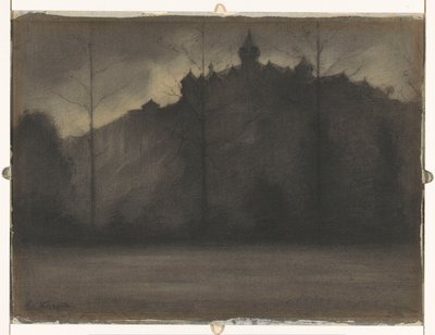 Avond met regen door Eduard Karsen (signed by artist)