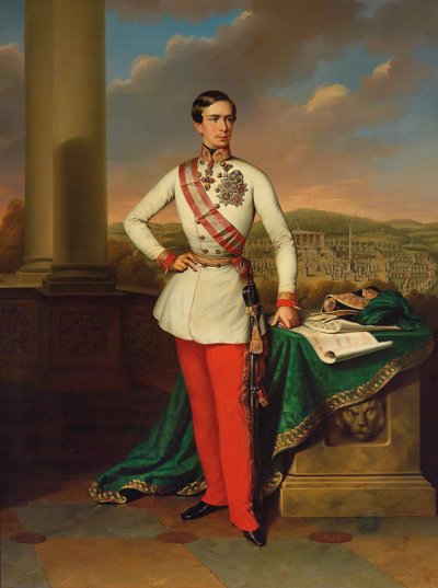 Portret van keizer Franz Joseph I van Oostenrijk, 1853 door Eduard Klieber