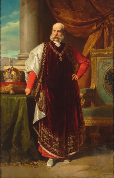 Portret van Franz Joseph I van Oostenrijk als Grootmeester van het Gulden Vlies, 1891 door Eduard Lebiedzki
