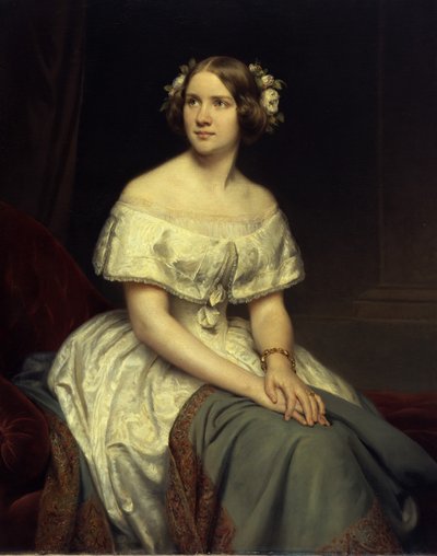 Duits: Portret van de zangeres Jenny Lind door Eduard Magnus