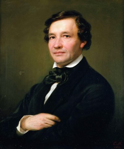 Portret van de pianist en componist Wilhelm Taubert 1811-1891, 1862 door Eduard Magnus