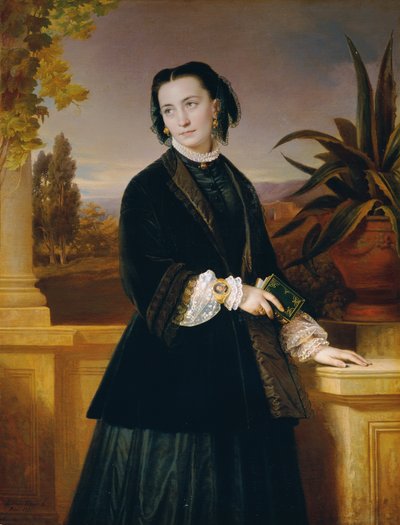 Auguste Engerth, de echtgenote van de kunstenaar door Eduard Ritter von Engerth