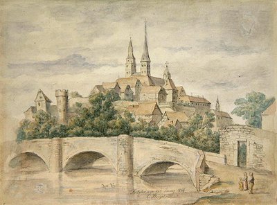Uitzicht op Fritzlar door Eduard Stiegel