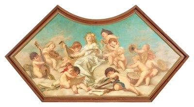 Deel van een plafondschildering (allegorie van muziek - St Cecilia) door Eduard Theodor Ritter von Grützner