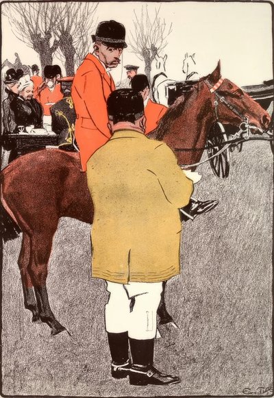 Ongevaarlijk. Weer op de been, baron. Val bij de laatste race maakte niets uit. door Eduard Thöny