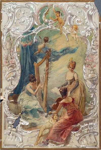 Zang (ontwerp voor een muurschildering in het Varieté Ronacher, Wenen) door Eduard Veith